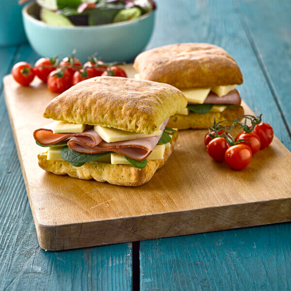 Warburtons Gluten Free Ham and Cheese Brioche Rolls