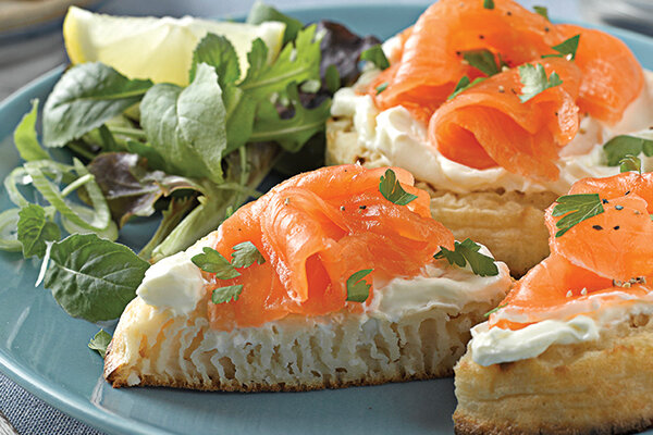 Warburtons Gluten Free Crumpets with Salmon and Cream Cheese